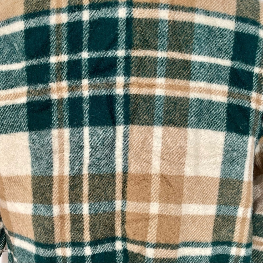 Vintage 1970’s Wool L.L. Bean Green and Tan Plaid Jacket - Picture 6 of 8